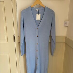 Soft Blue Button-Up Cardigan by Pretty Lavish